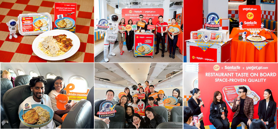 เวียตเจ็ทไทยแลนด์ - ซานตา เฟ่ - ซีพีเอฟ เสิร์ฟความอร่อยเหนือน่านฟ้า